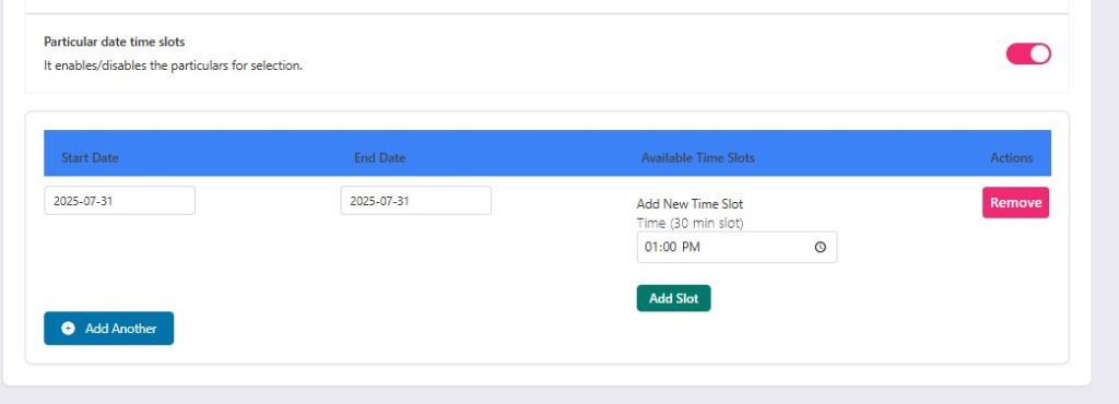 particular date rental